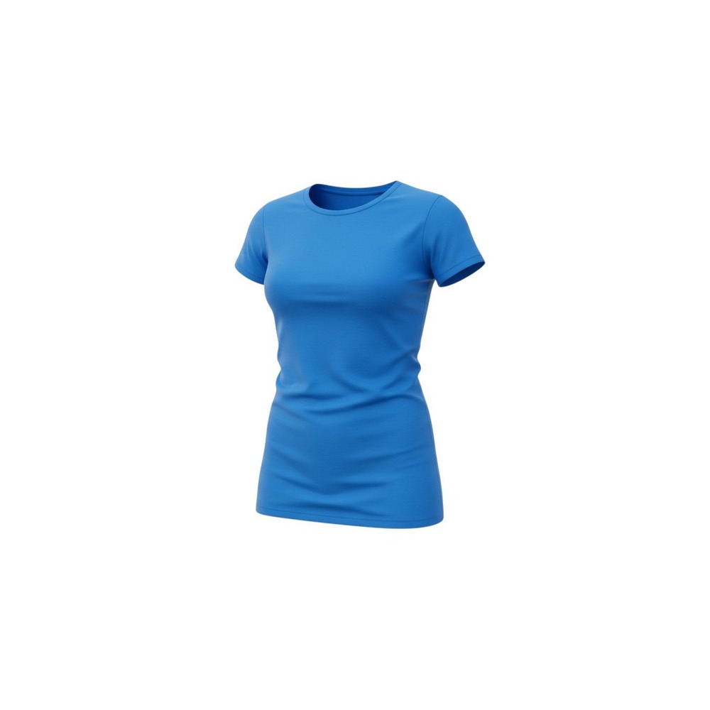 New Mix T-Shirt Womens Large Blue Short Sleeve Cotton Blend Crew Neck Tee